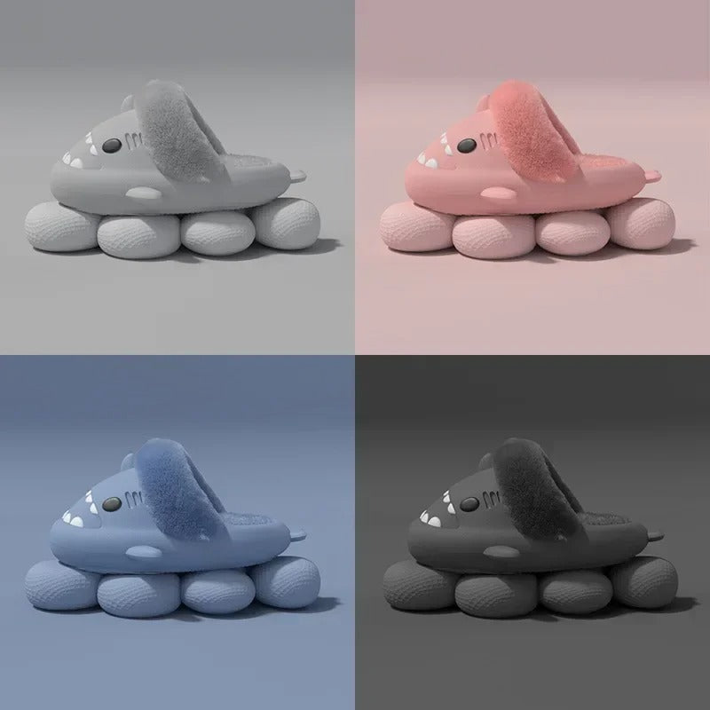 RSLIDES™: Shark Cozy Fur Slippers
